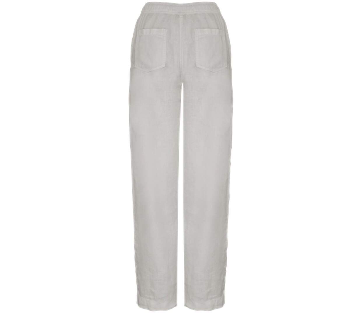 Pantalon en lin - Femme - PATS733 - blanc-3
