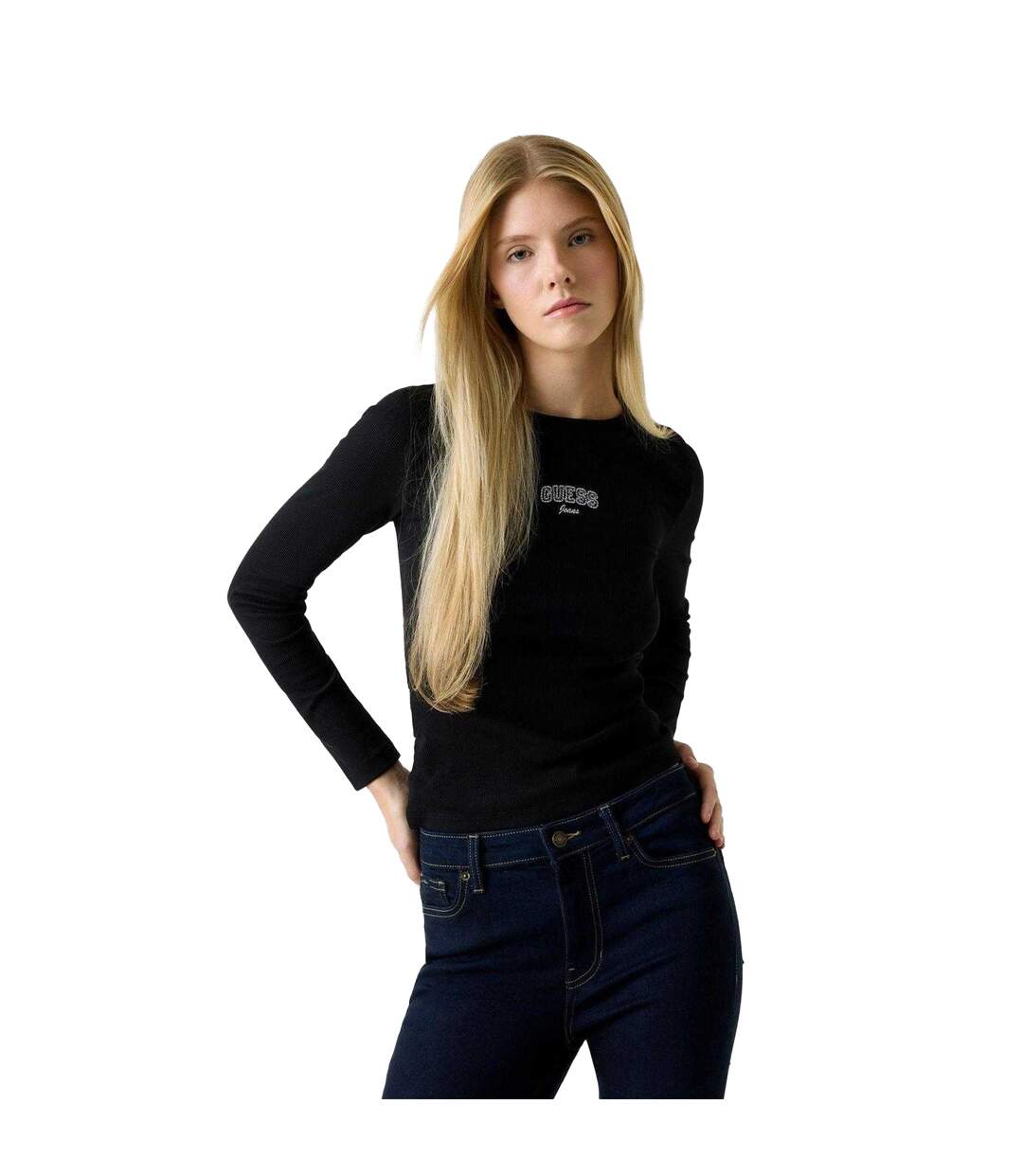 Womens/ladies Logo Long-sleeved T-shirt Shoreline Guess-4