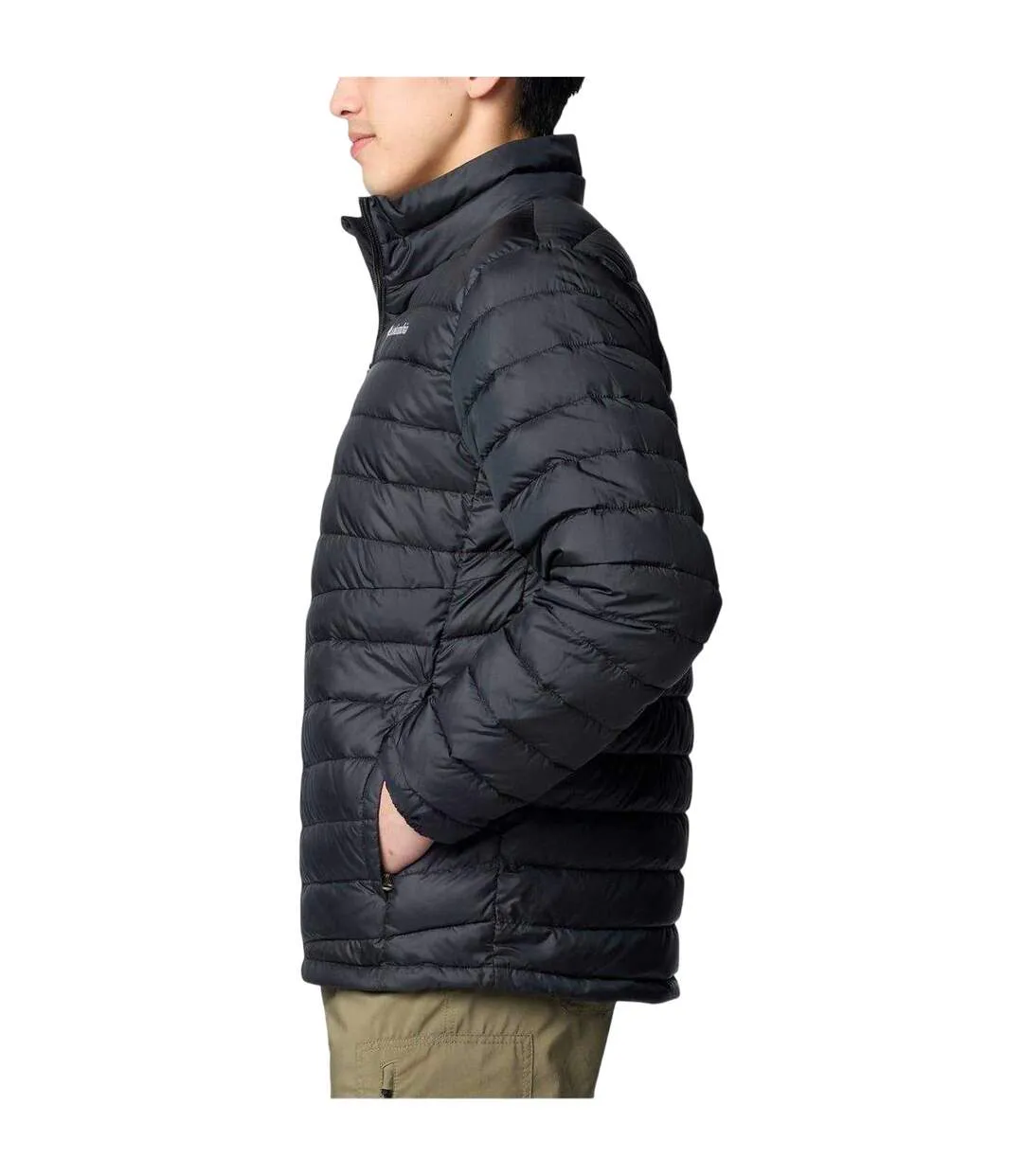 Mens Fosters Patterned Insulated Insulated Puffer Jacket Black Columbia-3