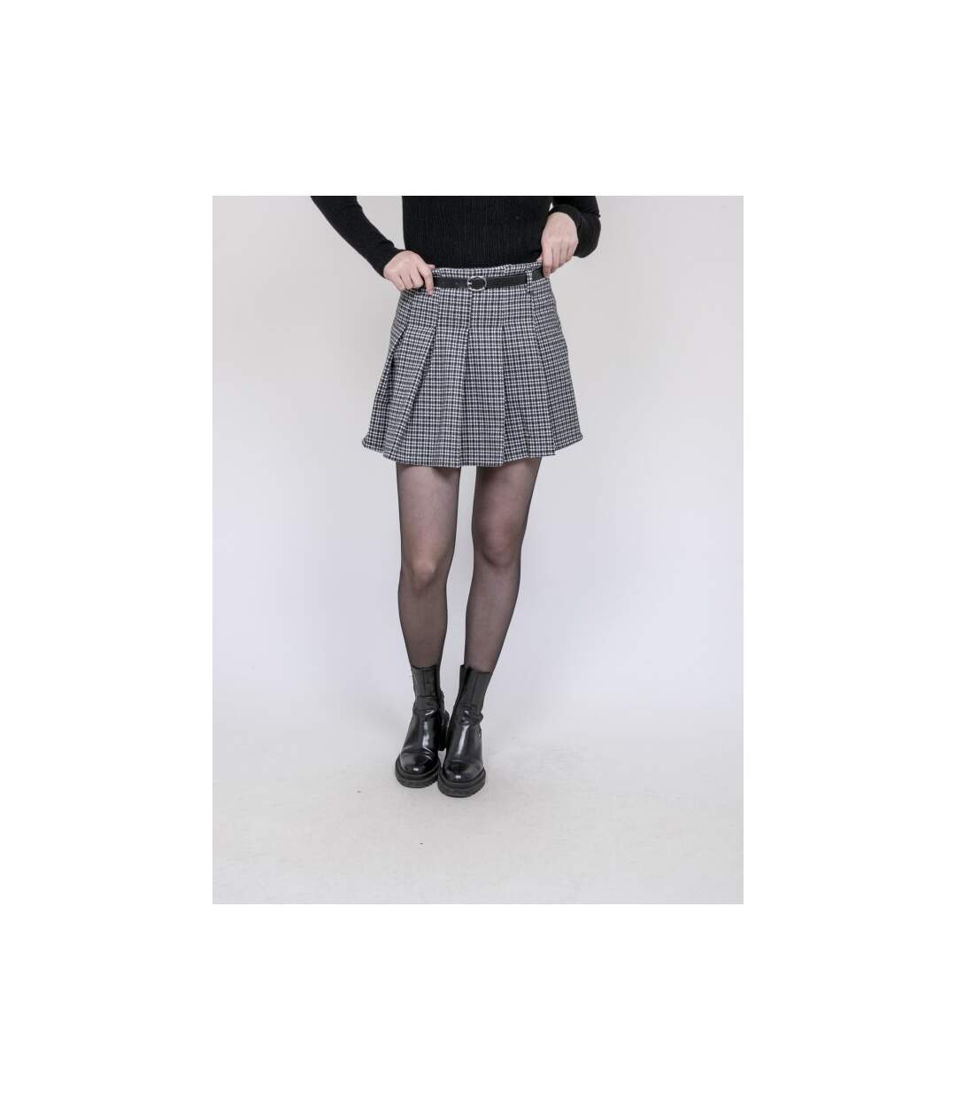 Jupe-short plissée à carreaux XOMELLE - Dona X Lisa-1