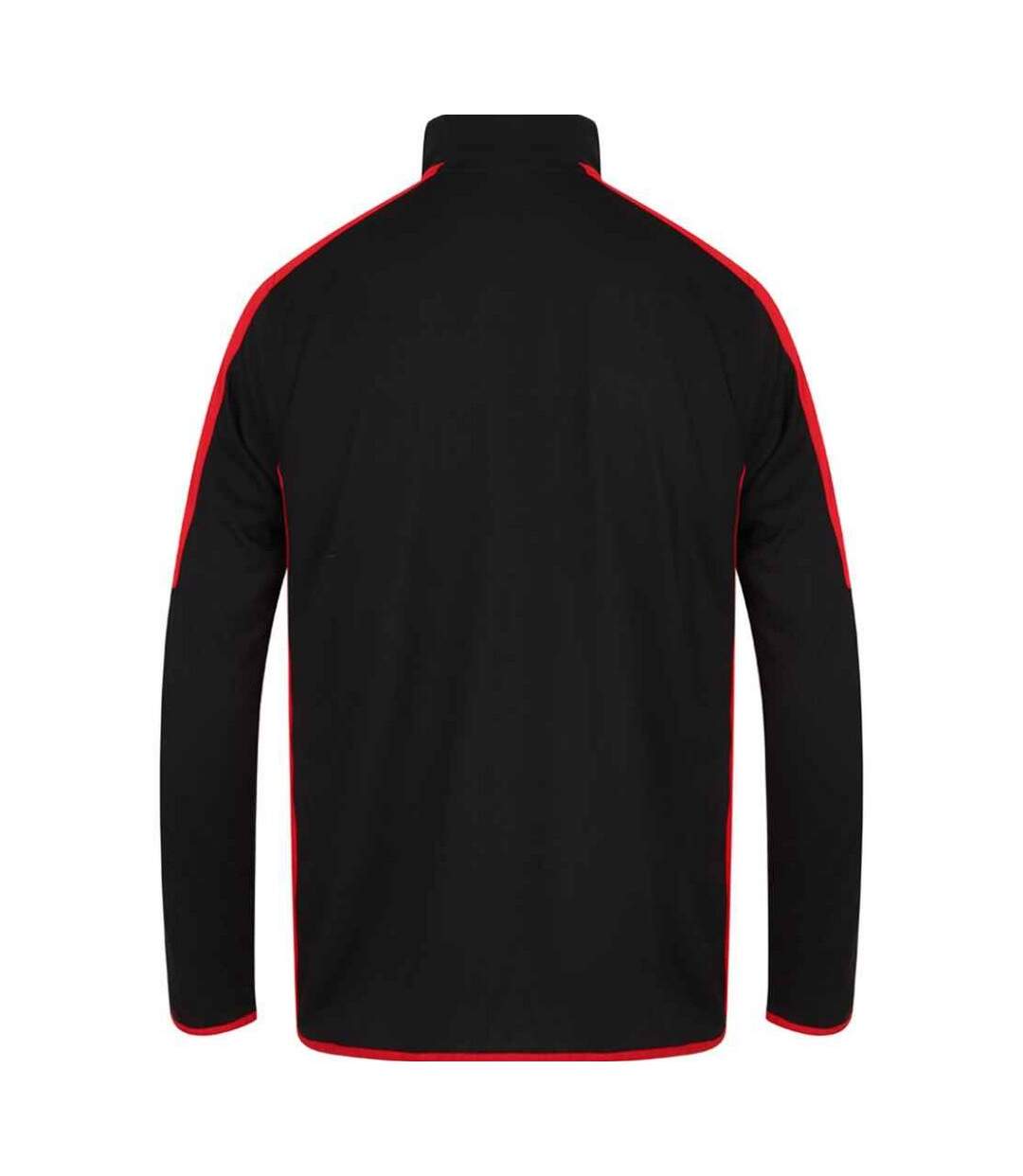 Mens contrast zip neck midlayer top black/red Finden & Hales