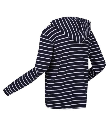 Womens/ladies Monsal Striped Hoodie Navy White Regatta