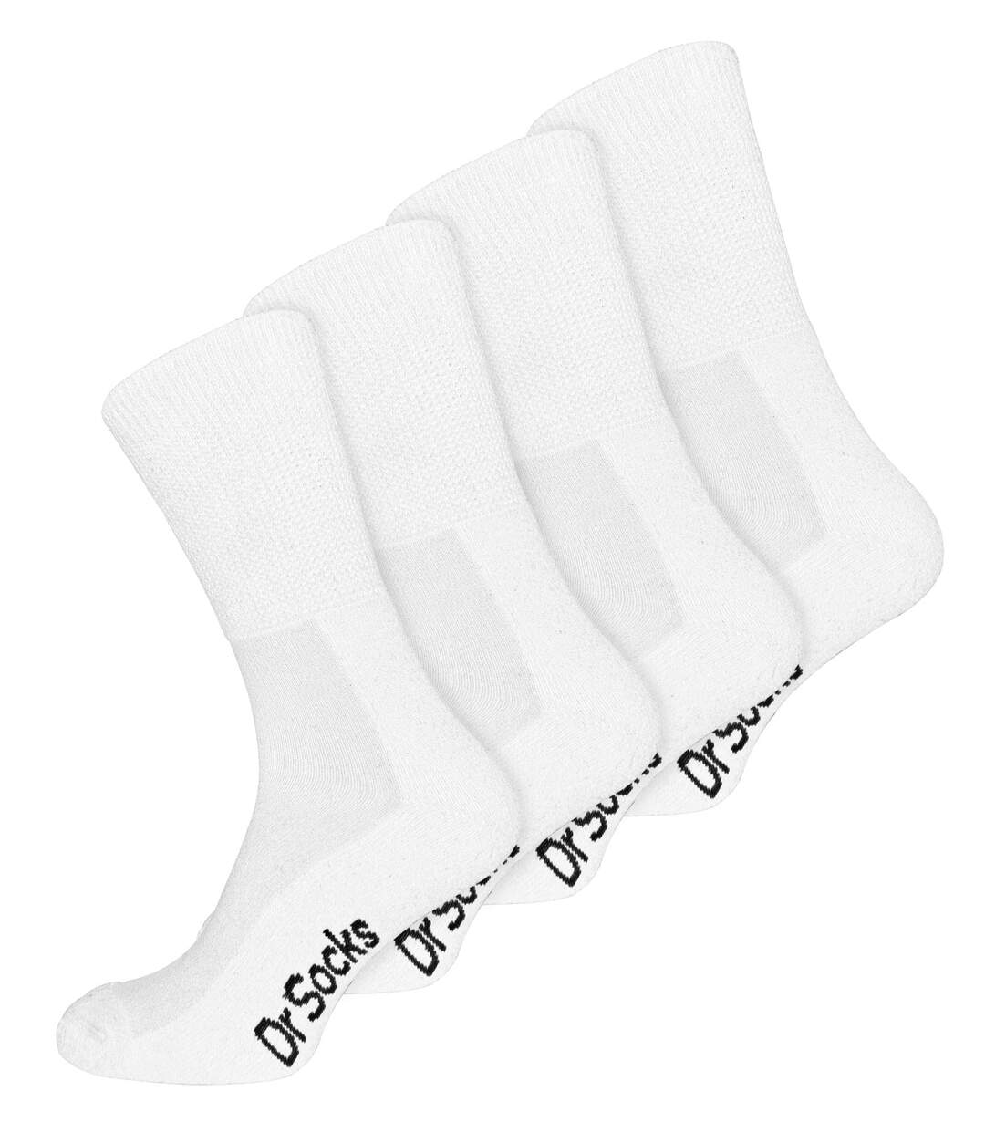 Dr.Socks - 4 Paires Chaussettes Diabetiques Bambou Extra Larges Sans Elastique