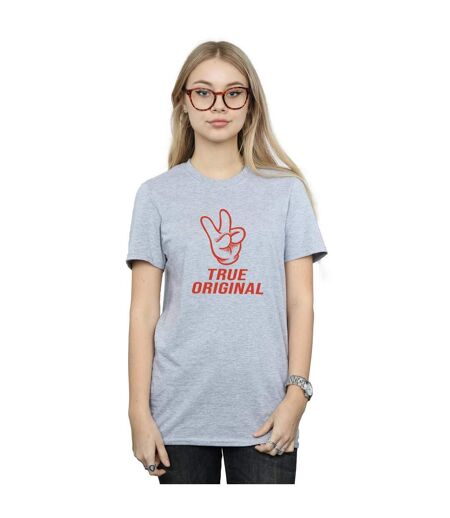Disney T-shirt boyfriend en coton Mickey Mouse True Original Womens/Ladies (Gris sportif) - UTBI48632