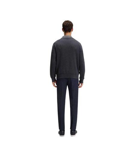Cardigan Motif/style Détail Contrasté Homme Bleu Foncé Boss