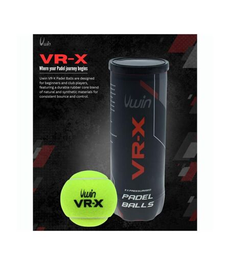 Lot De 3  Balle De Padel Vr-x Taille Unique Jaune Uwin