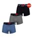 Lot De 3  Boxers Homme Bleu Gris Noir Hugo-2