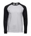 Tee Jays Mens Long-Sleeved Baseball T-Shirt (White/Black) - UTBC5112
