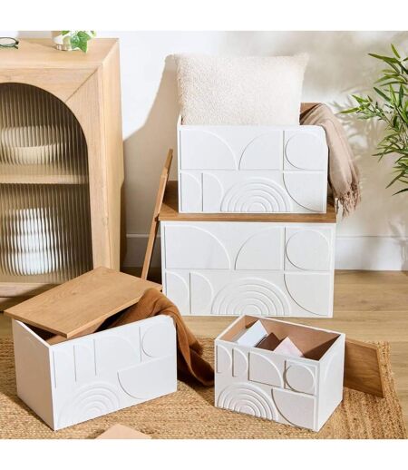 Lot de 4 Malles Design Catalina 54cm Blanc
