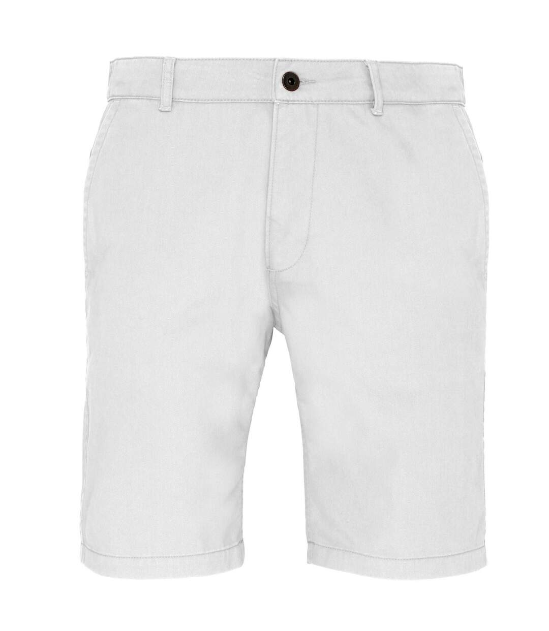 Asquith & Fox Mens Casual Chino Shorts (White) - UTRW4908-1