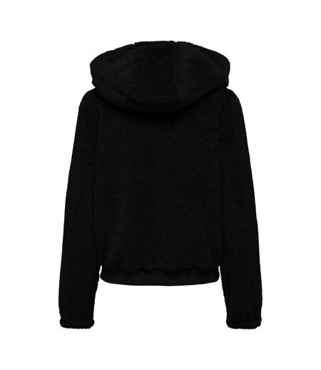 Womens/ladies Newanna Teddy Fleece Jacket Black Only