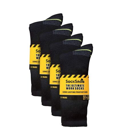 12 Pairs Mens Heavy Duty Cushioned Work Socks for Steel Toe Boots