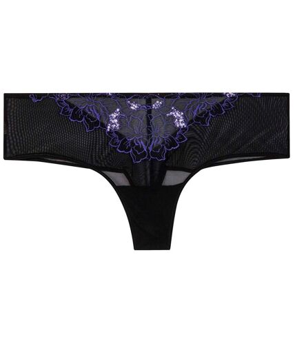 Shorty tanga noir/violet Amants