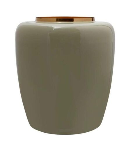 Vase Rond Design Tribuna 36cm Menthe & Or