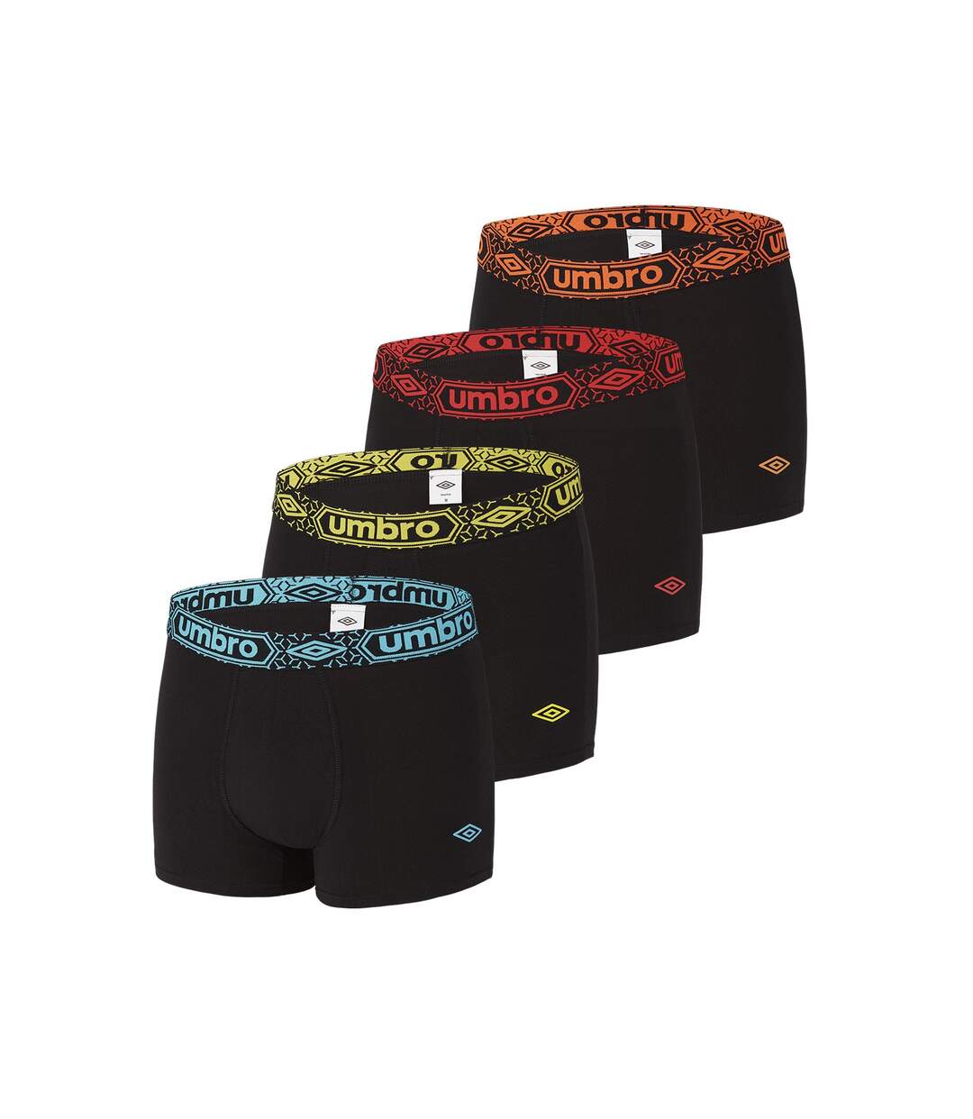 Lot de 4 Boxers coton homme uni ceinture Umbro