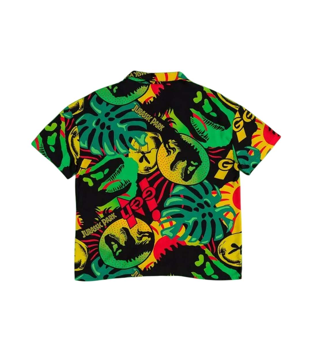 Unisex Adult Button-down Short-sleeved Shirt Multicoloured Jurassic Park-2