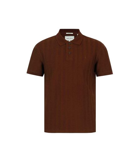 Mens Herringbone Cotton Polo Shirt Chocolate Jack Wills