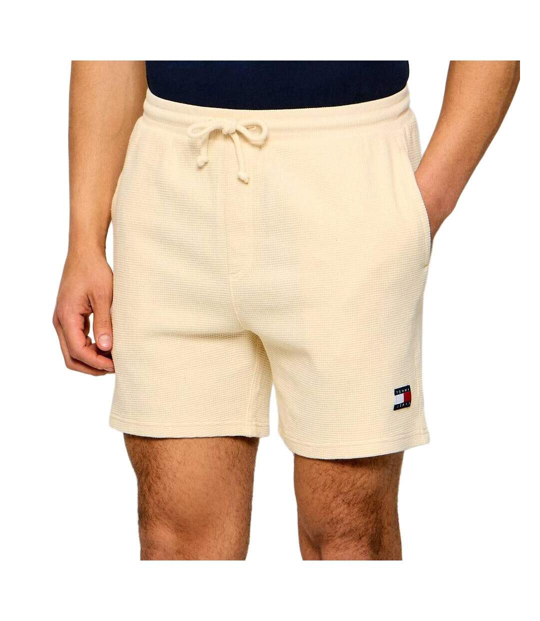 Short beige homme tommy hilfiger washed waffle-1