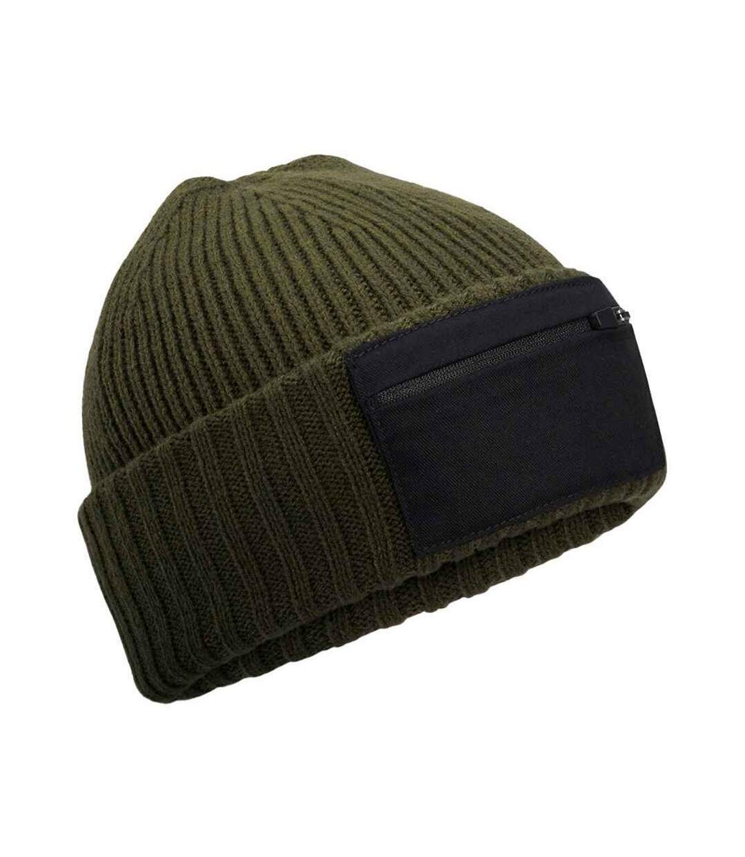 Bonnet Vert Kaki Noir Beechfield-2