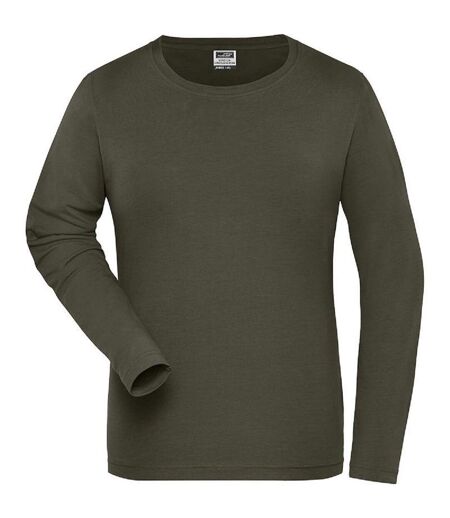 T-shirt workwear BIO manches longues - Femme - JN1803 - vert olive