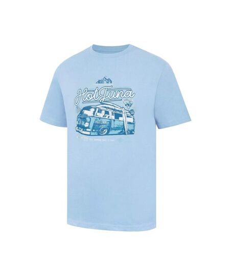 Mens Graphic Print Short-sleeved T-shirt Blue Hot Tuna
