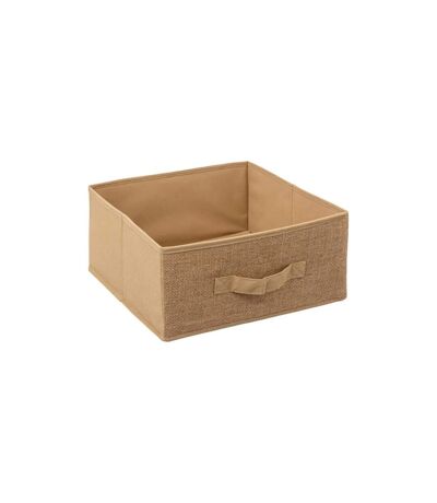 Boîte de Rangement Toile de Jute 31x31cm Beige Lin