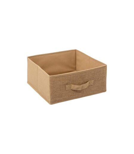 Boîte de Rangement Toile de Jute 31x31cm Beige Lin