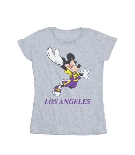 Disney T-shirt en coton Mickey Mouse Los Angeles Femme/Femme (Gris sportif) - UTBI33108