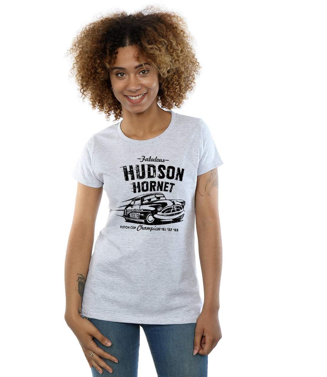 Disney - T-shirt CARS HUDSON HORNET - Femme (Gris chiné) - UTBI13665-2