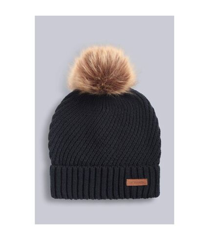 Womens/ladies keely pom pom recycled beanie navy Animal