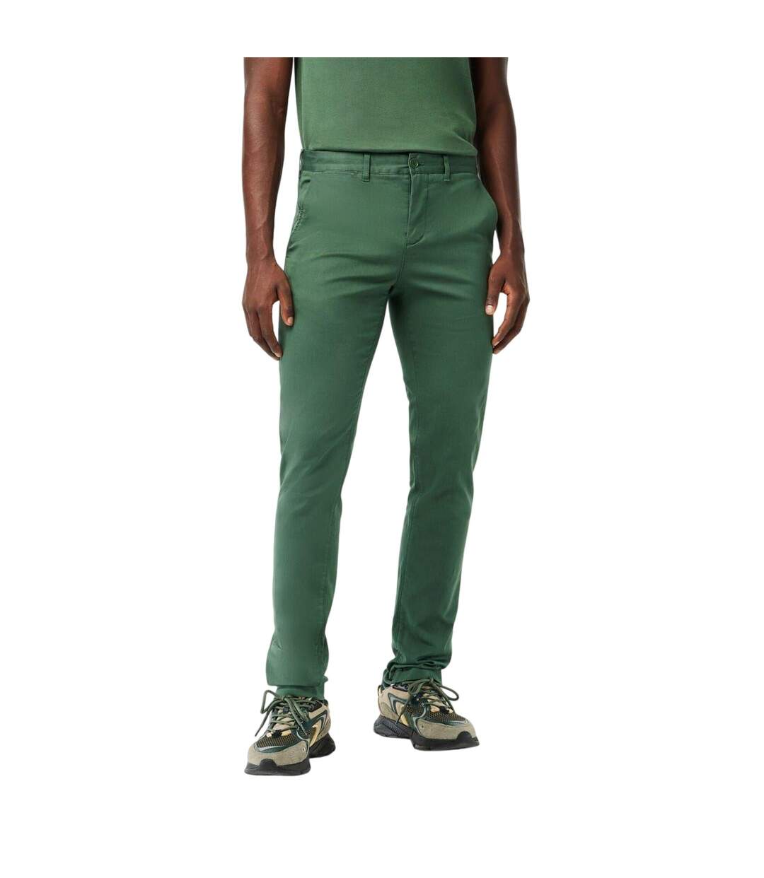 Mens Organic Cotton Slim Chinos Sequoia Green Lacoste-2