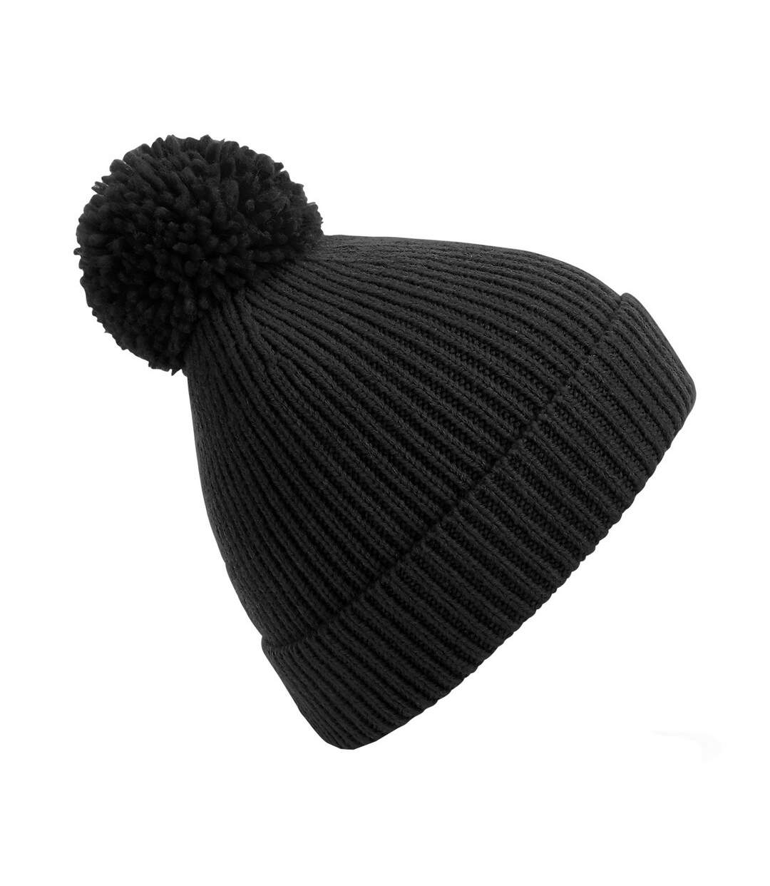 Bonnet À Pompon Unisexe Noir Beechfield-1