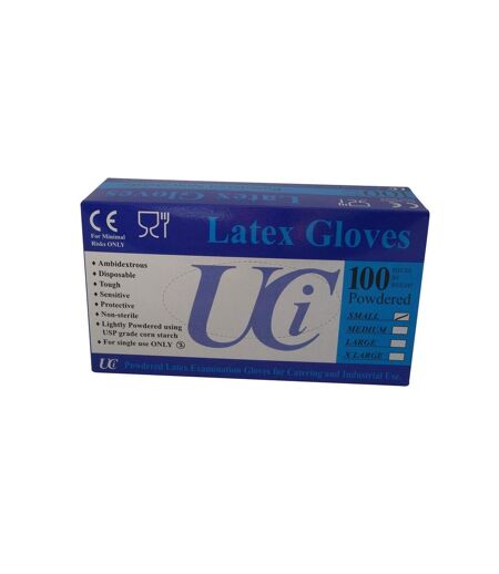 Unisex Adults Gloves Latex Examination Pack Of 100 (May Vary) (Large)
