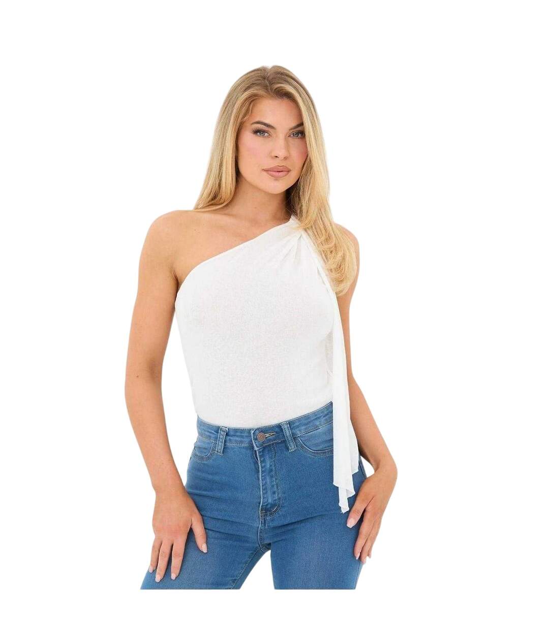 Haut 1 Épaule Motif/style Drapé Femme Crème I Saw It First-2
