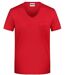 T-shirt BIO col V poche poitrine - Homme - 8004 - rouge