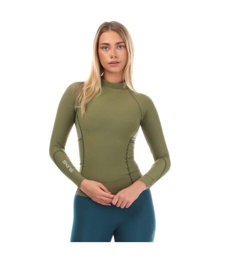 Womens/ladies Series-3 Thermal Long-sleeved Top Khaki Green Skins