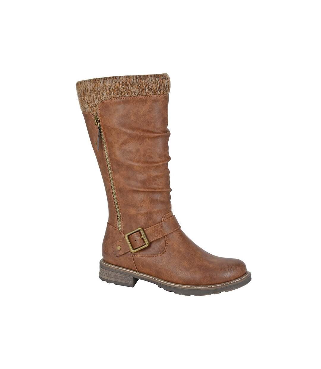 Bottines mi-mollets alisa femme marron clair Cipriata-1