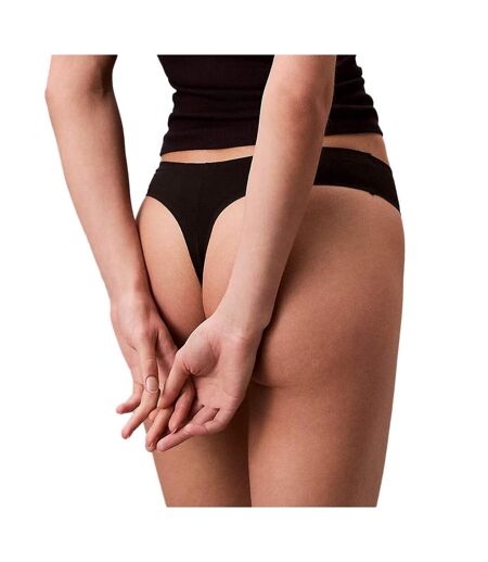 String noir femme calvin klein jeans thong 000qf7983e - l