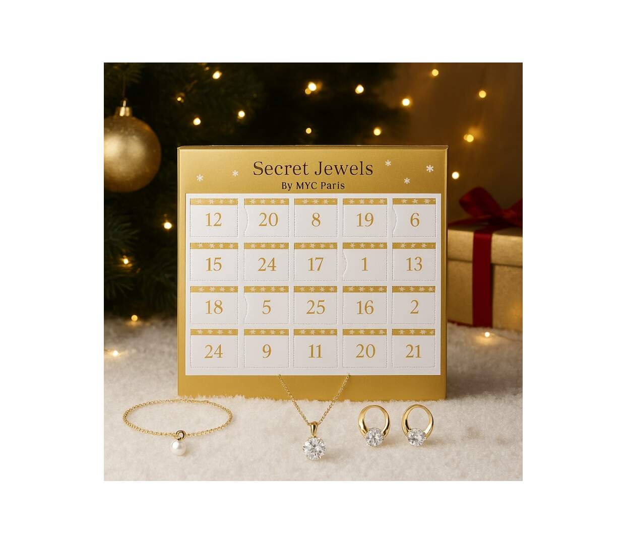 Calendrier de l'avent 13 bijoux et 11 perles - Cristal d'Autriche-1