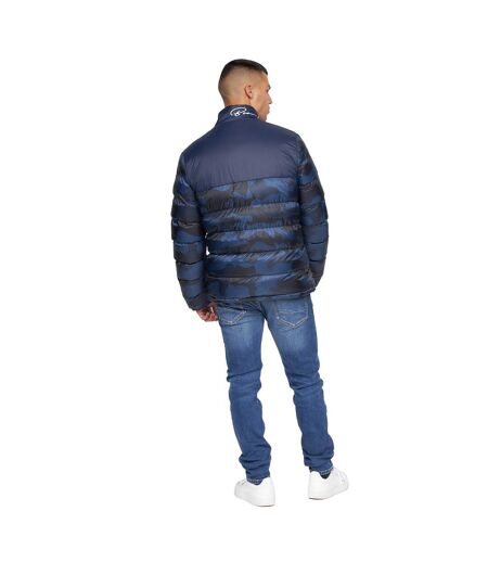 Mens Carlito Camo Oversized Padded Jacket Navy Born Rich