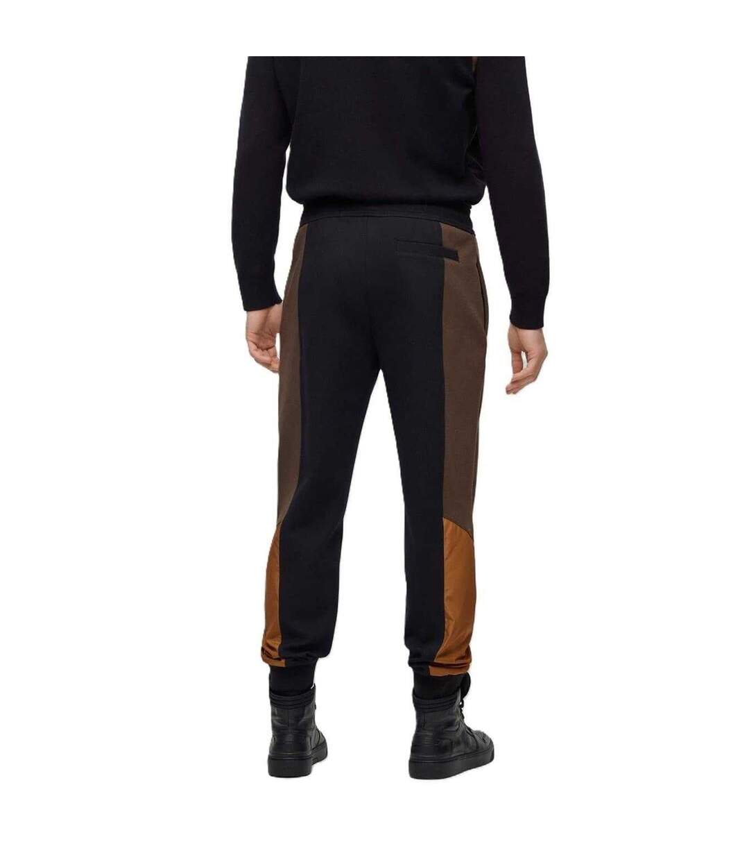 Mens Lamont Colour Block Slim Jogging Bottoms Green Boss-2