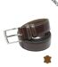 Ceinture en cuir de vachette marron pour homme - Ajustable et élégante-1