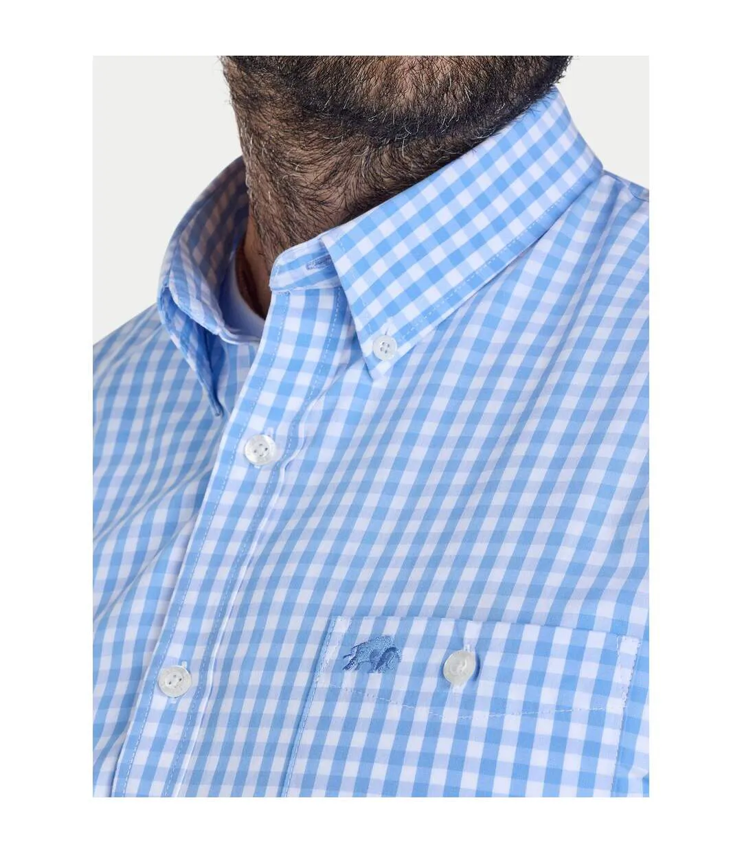 Chemise Homme Bleu Ciel Raging Bull-4