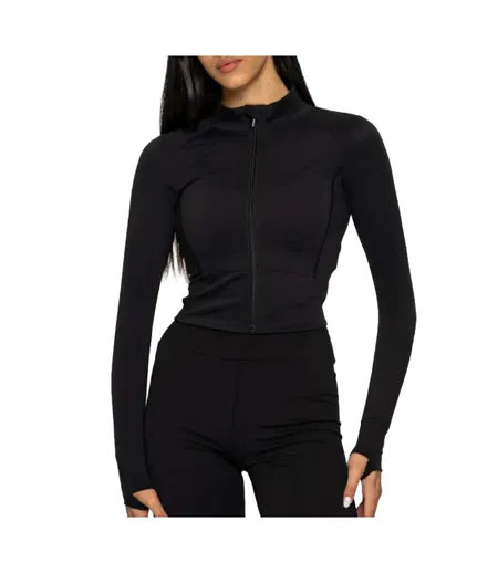Veste de yoga noire femme soul studio basic