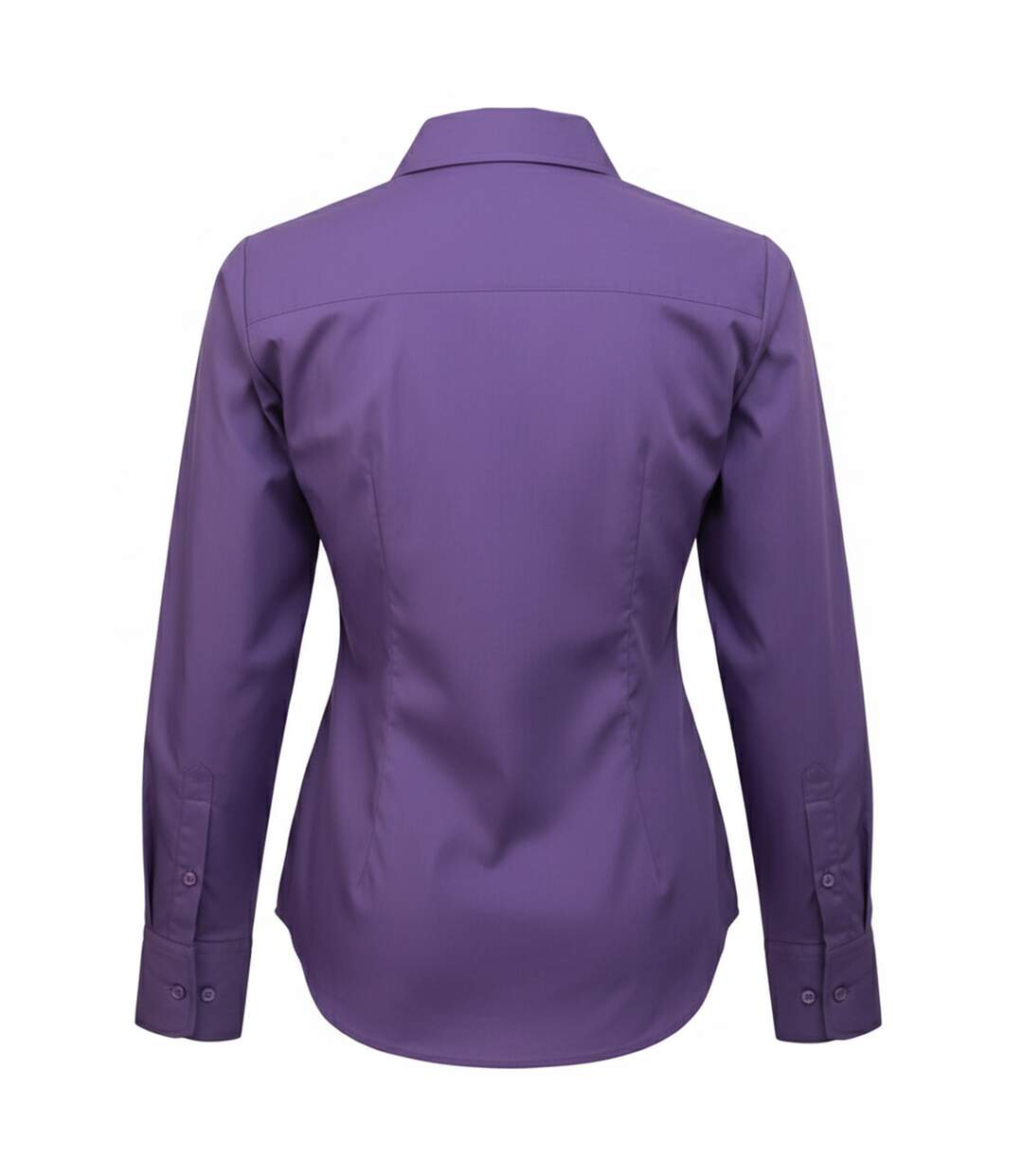 Womens/ladies Poplin Long-sleeved Blouse Purple Premier-2