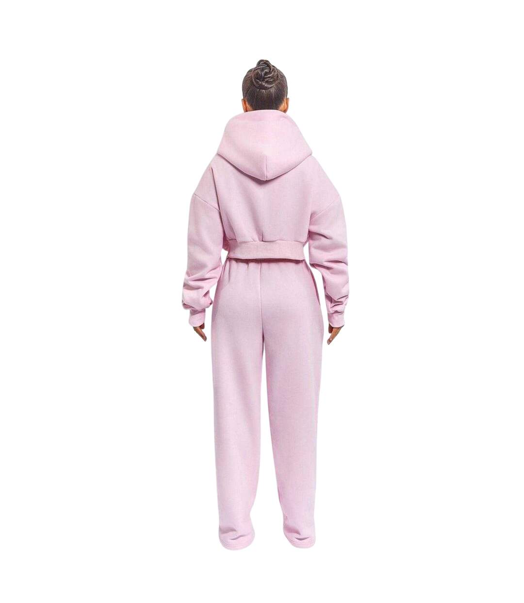 Womens/ladies Classics Cropped Full Zip Hoodie Pink Mars The Label-3