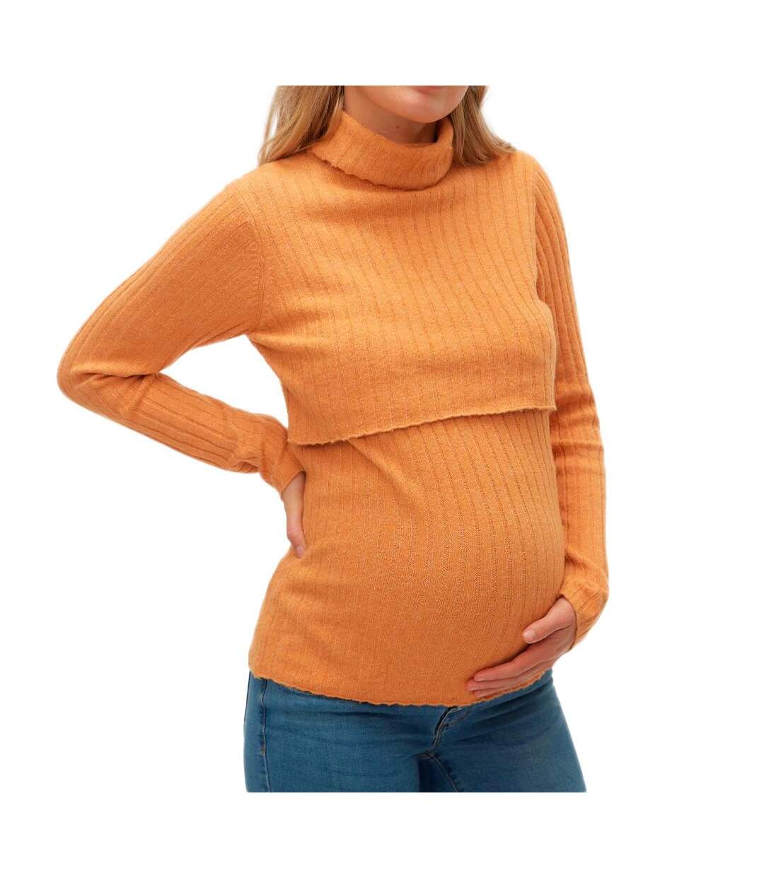 Pull de Grossesse Orange Femme Mamalicious Suniva - L-1