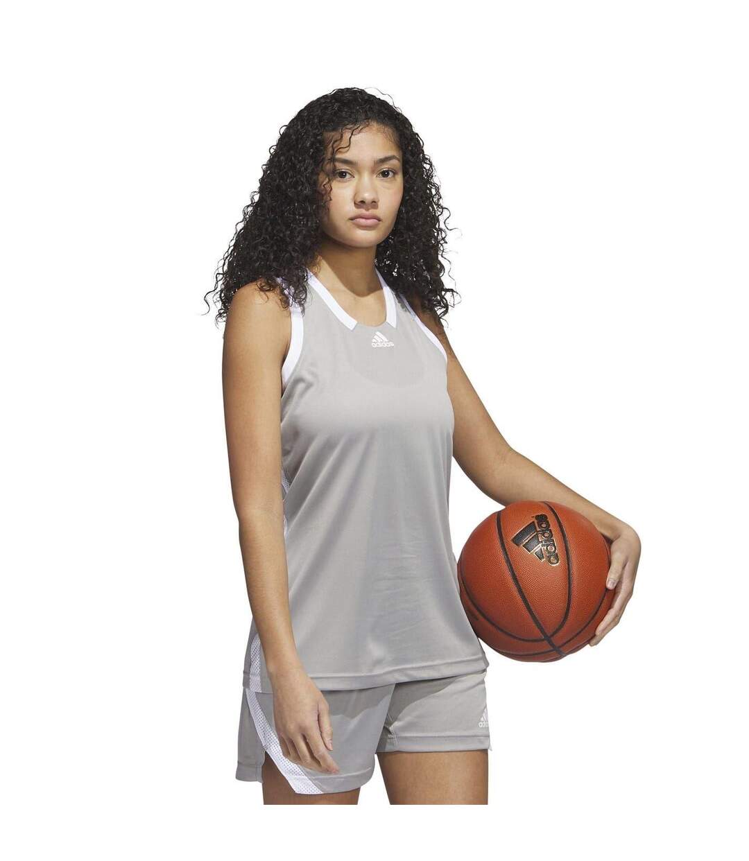 Débardeur Motif/style Rayure Latérale Femme Gris Adidas-1