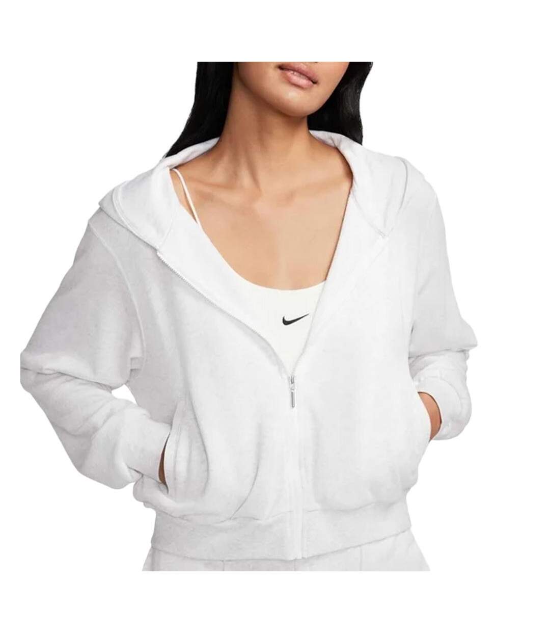 Sweat zippé gris chiné femme nike fn2415-1