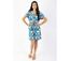 Robe courte manches courtes col V SERENA  motif exotique Coton Du Monde-2